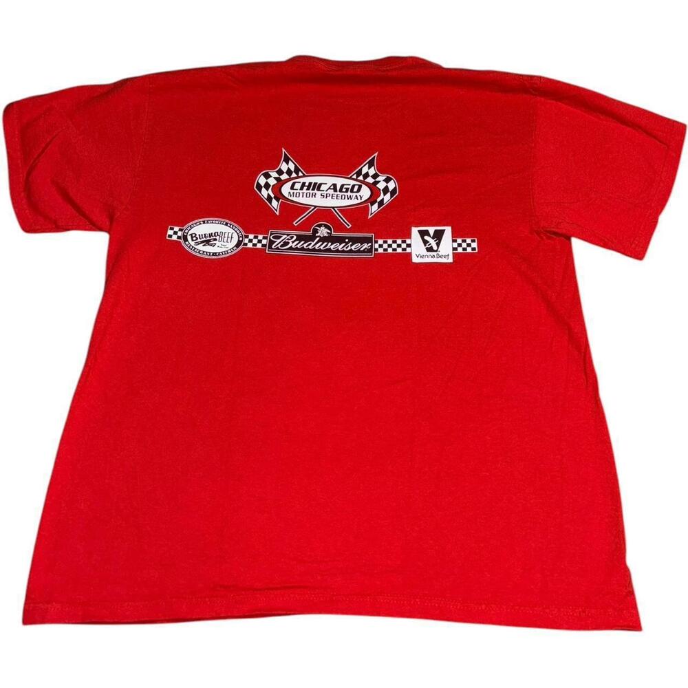 Budweiser Men's Red and White Tshirt